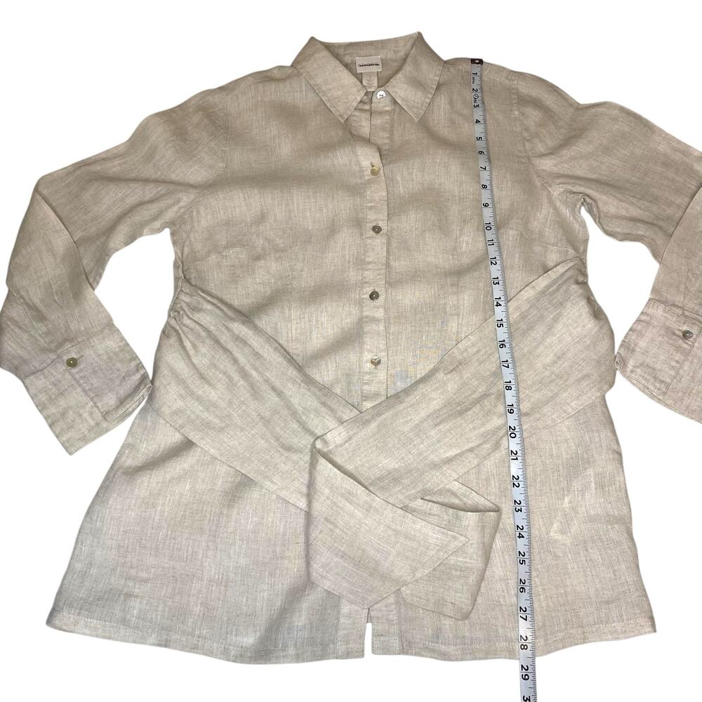 Chico's 100% Rayon Tunic that ties in the front or back Mother of Pearl Buttons - Picture 10 of 11